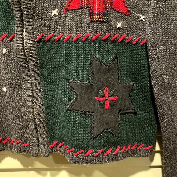 Christmas Sweater Grandma Cottagecore Crazy Horse Medium - Picture 6 of 7